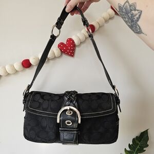 Y2K Coach 6314 Soho Flap Back Braided Leather & Canvas Shoulder Bag